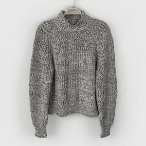 Madewell Marled Cotton Mockneck Sweater Ivy Combo Medium Chunky Cozy Knit NS684